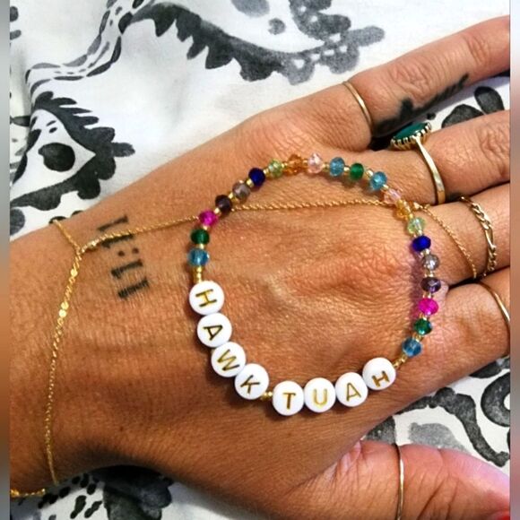 Custom Hawk Tuah Beaded Bracelet - Picture 1 of 1